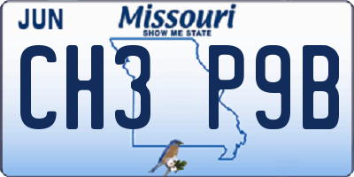 MO license plate CH3P9B