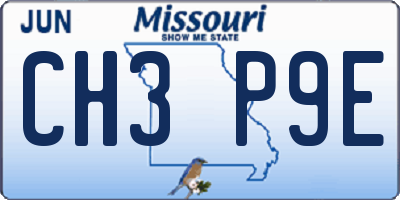 MO license plate CH3P9E