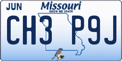 MO license plate CH3P9J