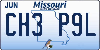 MO license plate CH3P9L