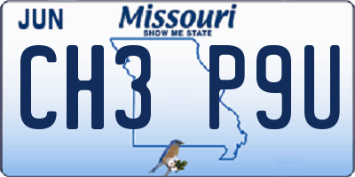 MO license plate CH3P9U