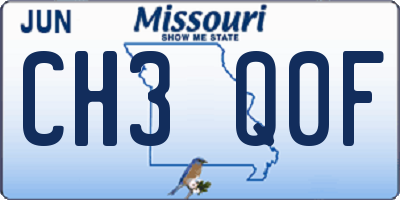 MO license plate CH3Q0F