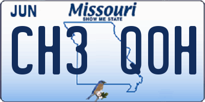 MO license plate CH3Q0H