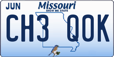 MO license plate CH3Q0K