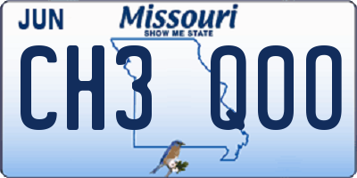 MO license plate CH3Q0O
