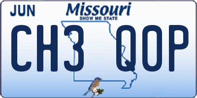 MO license plate CH3Q0P