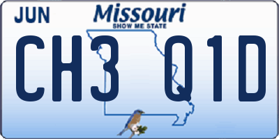 MO license plate CH3Q1D
