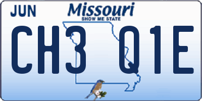 MO license plate CH3Q1E