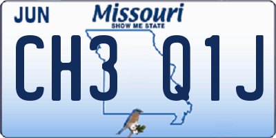 MO license plate CH3Q1J