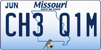 MO license plate CH3Q1M