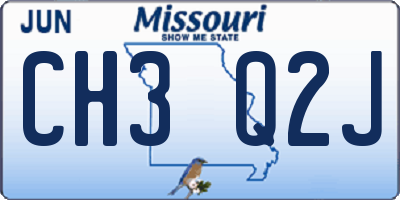 MO license plate CH3Q2J