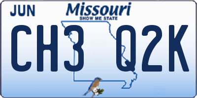 MO license plate CH3Q2K