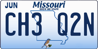 MO license plate CH3Q2N