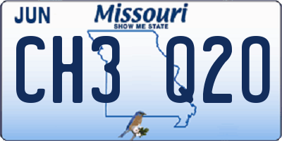 MO license plate CH3Q2O