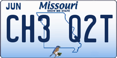 MO license plate CH3Q2T