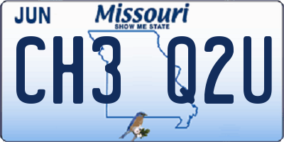 MO license plate CH3Q2U
