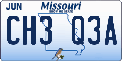 MO license plate CH3Q3A