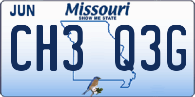 MO license plate CH3Q3G