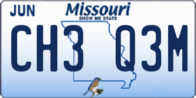 MO license plate CH3Q3M