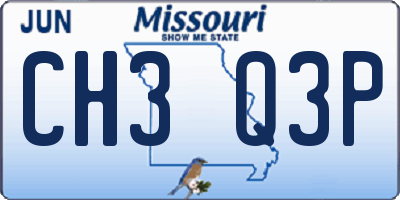 MO license plate CH3Q3P