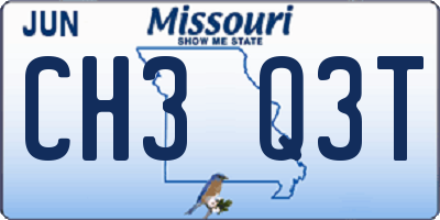 MO license plate CH3Q3T