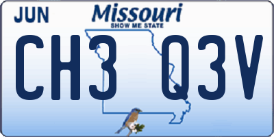 MO license plate CH3Q3V