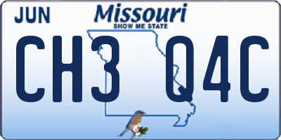 MO license plate CH3Q4C