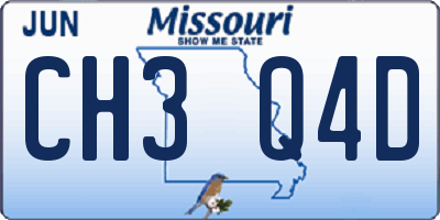 MO license plate CH3Q4D