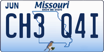 MO license plate CH3Q4I
