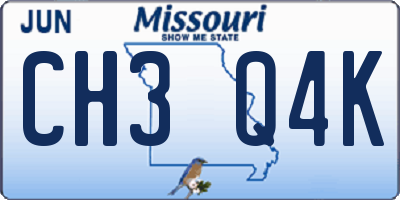 MO license plate CH3Q4K