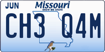 MO license plate CH3Q4M