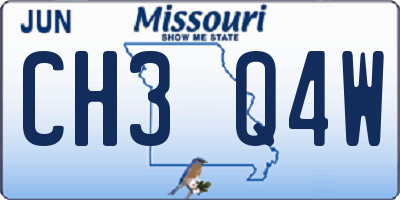 MO license plate CH3Q4W