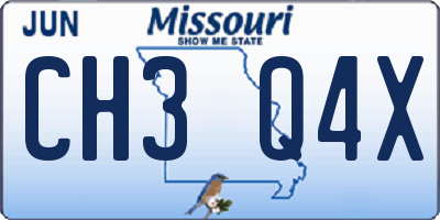 MO license plate CH3Q4X