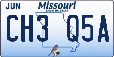 MO license plate CH3Q5A