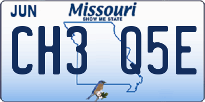 MO license plate CH3Q5E