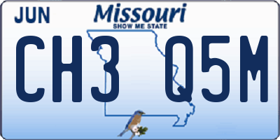 MO license plate CH3Q5M