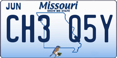 MO license plate CH3Q5Y