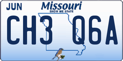 MO license plate CH3Q6A