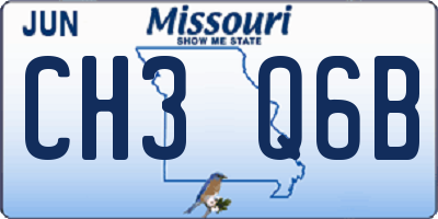 MO license plate CH3Q6B