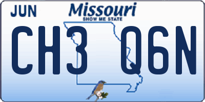 MO license plate CH3Q6N