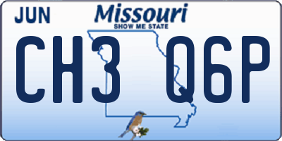 MO license plate CH3Q6P