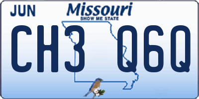MO license plate CH3Q6Q