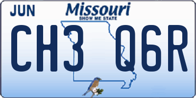 MO license plate CH3Q6R
