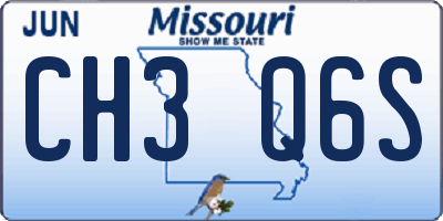 MO license plate CH3Q6S