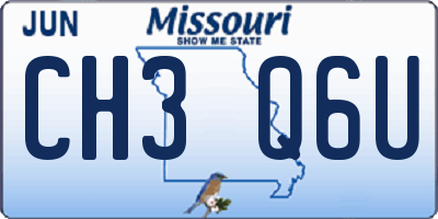 MO license plate CH3Q6U