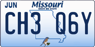 MO license plate CH3Q6Y