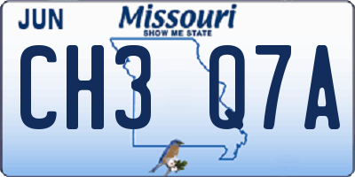MO license plate CH3Q7A