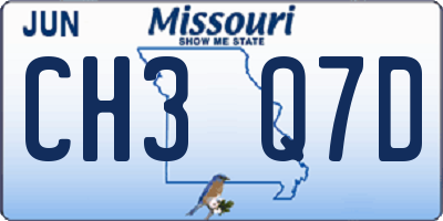 MO license plate CH3Q7D