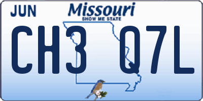 MO license plate CH3Q7L