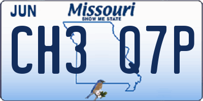 MO license plate CH3Q7P